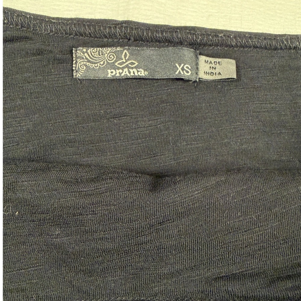Prana Black Asymmetrical Slub Knit Midi Skirt Womens XS Casual Travel Gorpcore - Picture 2 of 6